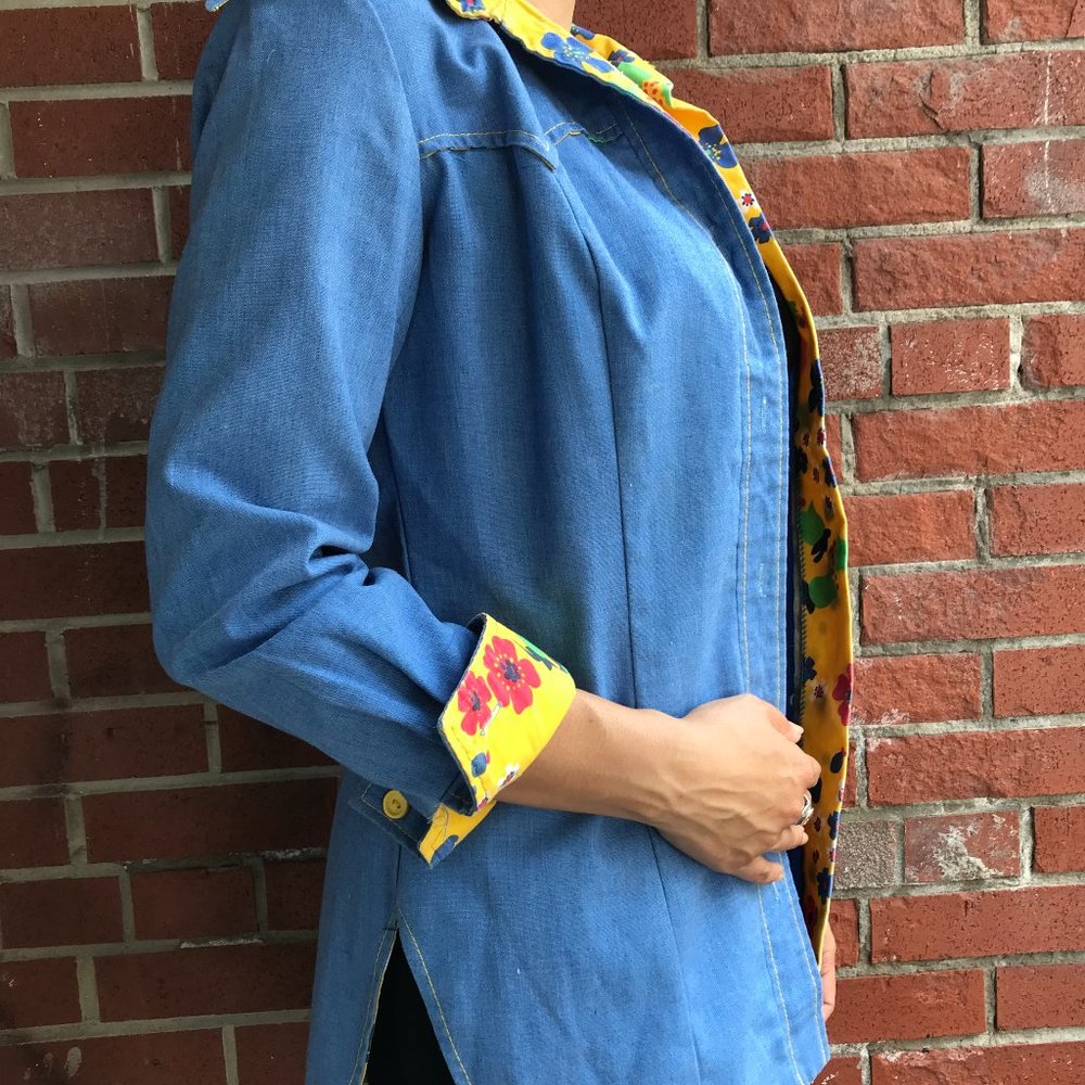 Funky vintage denim button down shirt oversized s